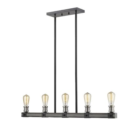 Z-Lite Kirkland 5 Light Island/Billiard, Ashen Barnboard 472-5L-ABB